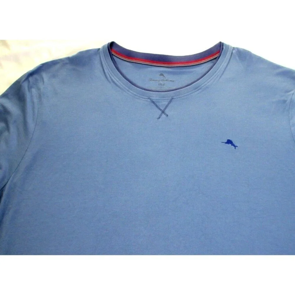 Tommy Bahama Men's LS Cotton Modal Big & Tall Crew Neck Tee Shirt Denim Blue NWT - Picture 1 of 4